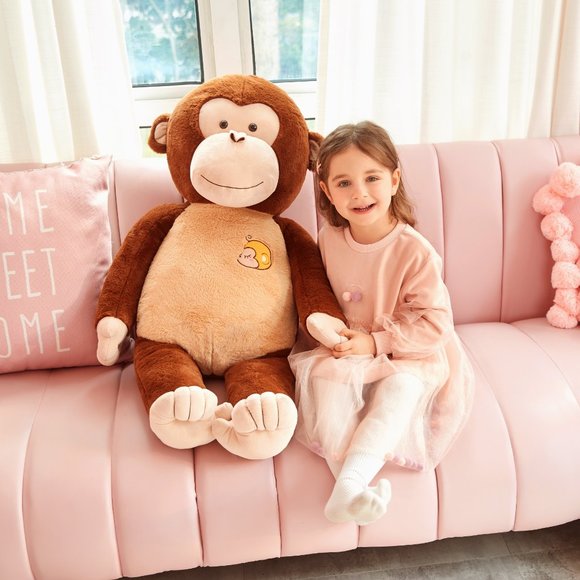Giant Monkey Stuffed Animal Plush Toy,Large Jumbo 30" Brown Huge Cute Soft Toys, - Picture 3 of 6
